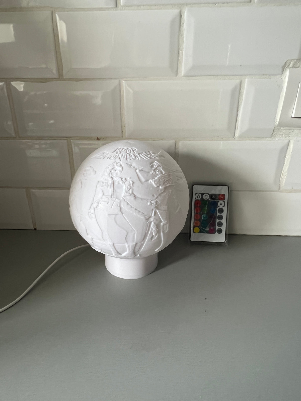 Lampe lithophanie éteinte, blanche