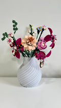 Vase in Tonoptik, flache runde Form, für LEGO Flowers Icons-Bouquets oder Trockenblumen, verschiedene Farben