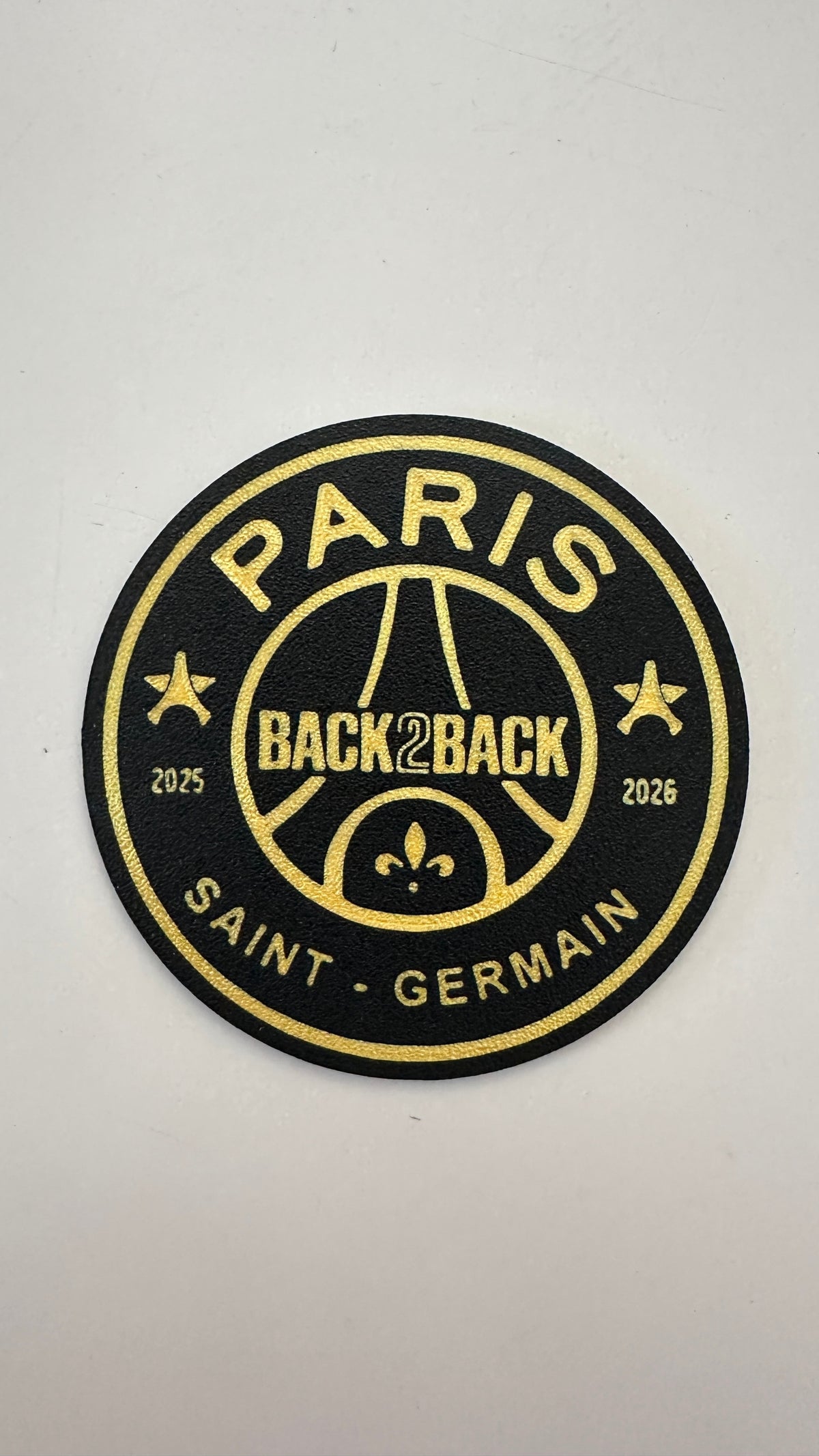 Dessous de verre football rond noir