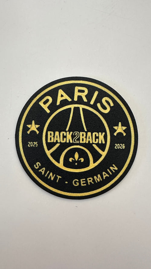 Dessous de verre football rond noir